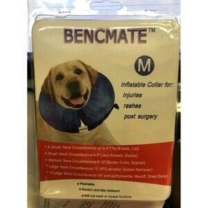 Bencmate Inflatable Dog Collar Injuries, Surgery M Neck Circumference 8-12" NIB